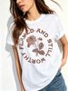 Vintage Botanical Floral Graphic Tee Women Distressed Self Love Quote Loose Soft Crew Neck Casual Daily Top Birthday Gift For Her Best Friend_ecoleips.com