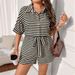 Voya Women's Summer European And American Loose Fit Slimming Versatile Casual Striped Jumpsuit_ecoleips.com