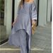 Women's Plus Size Set Cotton Linen Fashion Casual Long Sleeve Top With Wide Leg Pants Two Piece Outfit_ecoleips.com