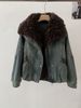 girl Girl Girl Girl Omalai Large Lapel Lamb Wool Denim Jacket For Women Winter New Vintage Long Sleeve Parka Top 5355_ecoleips.com