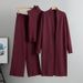 2026 New Women's Clothing Autumn And Winter New Lazy Temperament Knitted Suit Sleeveless Vest Sweater Cardigan Pants Three Piece Set_ecoleips.com