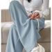 Pajama Pants Wide Leg Pants Women's High Waisted Pants Thin Style Hanging Pants Long Style High Elasticity Straight Leg Pants_ecoleips.com