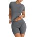 Modal Cotton Lounge Set For Women - Stretchy Short Sleeve Tee And Shorts Comfy Outfit Versatile Two-Piece Design_ecoleips.com