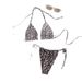 Women's Sexy Two-Piece Swimsuit European American Style Bikini Beach Triangle Cross-Over Design Swimwear Set_ecoleips.com