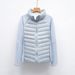 New Autumn And Winter New Light And Thin Down Jacket Women's Splicing Stand-up Collar Outdoor Sports Slim Yoga Fitness Top_ecoleips.com