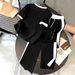 Women's Summer Suit Los Angeles Delicate Gold Letter Print Color Blocking Design 8002 Print_ecoleips.com