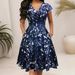 Women's Clothing Summer Style Round Neck Long Dress With Pocket Short Sleeved Printed Casual Elegant Fashion_ecoleips.com
