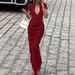 Women's Sexy Casual Deep V Dress Short Sleeved Solid Color Spicy Style Pleated Long Summer New Clothing_ecoleips.com