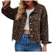 Leopard Print Denim Short Jacket Women's Casual Fashion Autumn/Winter New Real Shot_ecoleips.com