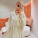 Muslim Dress Women Elegant Long Shirt Dress - Loose Fit Casual Maxi Dress With Stand Collar, Polyester Blend, Comfortable & Stylish For Everyday Wear_ecoleips.com