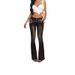Women's Clothing Low Rise Flared Pants Sun Buckle Frayed Hem Flattering Straight Leg Cut Denim Clothing_ecoleips.com