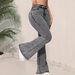 K Low Waisted Flared Slim Fit Pants For Women, Jeans Look Slim And Grey_ecoleips.com