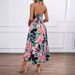 2026 Cross-Border European And American Summer Women's Vacation Floral Print Hollow Lace Halter Neck Flared Dress_ecoleips.com
