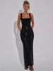 K Sexy Shoulder Strap Sequin Mesh Diamond Suspender Dress For Women's New Style Temperament, Waist Cinching Cover, Head Bag, Hip Skirt_ecoleips.com