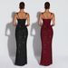 Women's Sexy Bodycon Dress C7633 Fashion Suspender Waist Tie Up_ecoleips.com