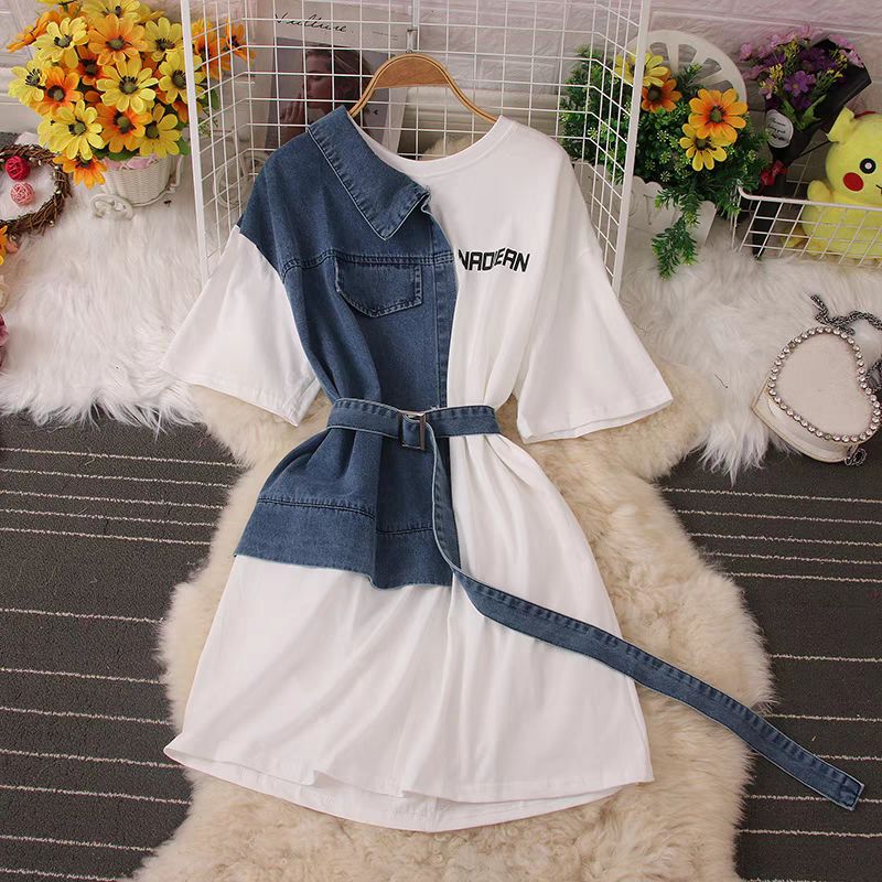Women's Clothing Sweet Cool Hot Girl Suit Skirt Short Denim Tube Bra Vest Top Two Piece Set High Waist A Line Skirt_ecoleips.com