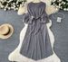 Women's Clothing Fashion Dress For Women With Waist Hugging Straps And Three Dimensional Flowers Trumpet Sleeves And Pleated Long Skirt_ecoleips.com