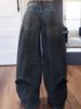 Women's Vintage Washed High-Waisted Reversible Waistband Jeans - Distressed Denim Pants (Blue, S-3XL)_ecoleips.com