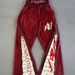 Unisex Streetwear Zip-Up Joggers – Oversized Retro Hip-Hop Pants With Allover Print (Red) Graffiti-Ready Fabric_ecoleips.com