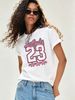 Women Summer Crew Neck Short Sleeve T-Shirt, Los Angeles 23 Pink Star Graphic Print Casual Loose White Tee Vintage Streetwear Top_ecoleips.com