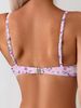 Women Pink Ditsy Floral Bikini Set Underwire Push Up Spaghetti Strap Front Knot Bikini Top Side Tie Cheeky Bottom Summer Beach Bathing Suit_ecoleips.com