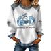 Women's Oversized 3D Print Waffle-Knit Long Sleeve T-Shirt Streetwear Top Retro Loose Fit for Travel Casual 5 Colors_ecoleips.com
