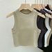 Women's American Style Camisole Tank Top Sleeveless Short Sexy Sporty Workwear Inspired Inner Layer Beautiful Back Design_ecoleips.com
