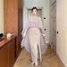 Modest Abaya Dress Elegant Sleeveless Maxi Dress – Luxe High-Slit Winter Dress In Soft Pink/Mint/Black, Poly-Cotton Blend For Women_ecoleips.com