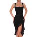 Women's Clothing Women's Clothing U Neck New Sexy Slim Mesh Splicing Suspender Dress Evening Dress Bandage_ecoleips.com