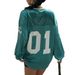 Women's Digital Printed Long Sleeve T-Shirt Color Block V-Neck Pullover Loose Fit American Style Top_ecoleips.com