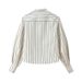 Voya Voya Women's Foreign Trade 2026 Spring New European American Style Women's Fashion Striped Shirt And Pleated Casual Suit_ecoleips.com