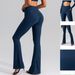 Women’s Clothing Autumn Nude Stretchy Sports Yoga Flare Pants Tight Slimming High Waist Peach Butt Lifting Fitness Pants_ecoleips.com