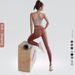 Women's Clothing Fitness Clothing Sports Vest With Chest Pad Yoga Clothing Suit High Waist Elastic Color-matching Tight Pants_ecoleips.com