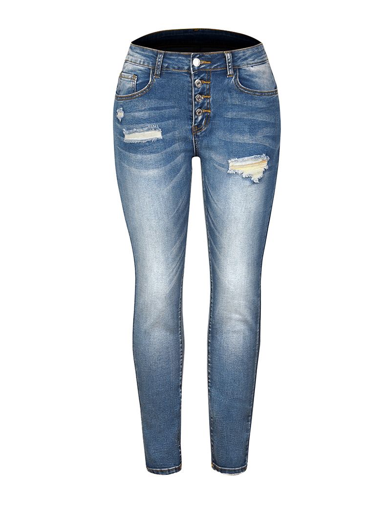 Women's Slim Fit Ripped Jeans – High Stretch Denim Pants (Trendy & Flattering)_ecoleips.com