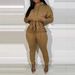 Women's Casual Hoodie & Straight Leg Pants Set - Solid Color Pullover Sweatshirt With Lounge Joggers (S-XL)_ecoleips.com