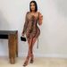 Women's Clothing Slim Sexy Bodycon Dress European American Style Asymmetrical Neckline Printed Tie Design Fashion_ecoleips.com