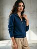 Soft Skin-Friendly Loose Breathable Half Zip Knit Sweater_ecoleips.com