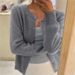 Elegant Solid Color Knitted Cardigan For Women - Soft Long Sleeve Pullover With Round Neck, Lightweight & Stylish Casual Outerwear_ecoleips.com