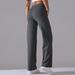 Women's waist drawstring wide-leg pants, high waist fitness yoga clothes, large pockets on both sides of sportswear fitness pants_ecoleips.com