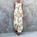 Women's Summer Casual Fashion Sleeveless Wide Leg Pants Set New European American Style Two Piece Trendy Cross Border_ecoleips.com