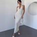 Elegant Backless Halter Maxi Dress For Women, Sexy Slim-Fit Summer Long Dress With High Waist, Vacation Style Evening Party Gown_ecoleips.com