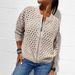 Women's Casual Knit Zip-Up Jacket With Lace Detailing - Breathable Cotton Blend, Versatile Open Front Cardigan For Everyday Wear_ecoleips.com