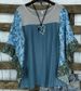 Aria Basics Aria Basics 2022 Cross-Border European And American Women's Clothing Spring/Summer Bat Sleeve Printed Color Block Waffle_ecoleips.com