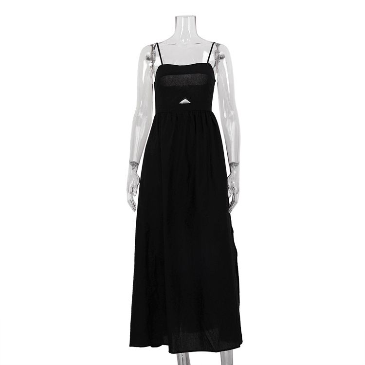 Black Breathable Strap High-Waisted French 2026 European American Fashion Spring And Autumn New Vacation Style Long_ecoleips.com