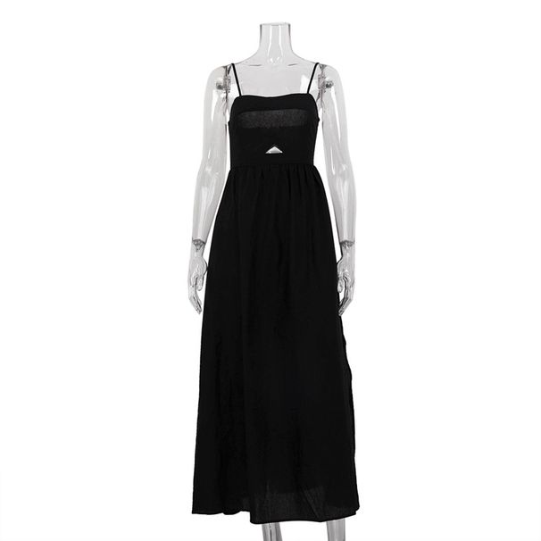 Black Breathable Strap High-Waisted French 2026 European American Fashion Spring And Autumn New Vacation Style Long_ecoleips.com