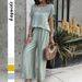 Women's Clothing Spring And Summer Casual Fashion Solid Color Short Sleeved Trousers Suit_ecoleips.com