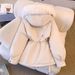 Women's Short Parka With Slim Fit, Hooded, Large Fur Collar, Fleece Lined, Korean Style, 2025 Winter New Arrival_ecoleips.com