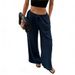 Voya Women's Cotton Linen 2026 Summer European And American Loose Wide-Leg Beach With Pockets Casual Pants_ecoleips.com