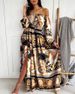 Fashion Printed Three-color Loose Dress_ecoleips.com