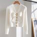 Women's Clothing autumn celebrity women's clothing style white long sleeved knitted sweater fashionable high end chic bow thin sweater_ecoleips.com